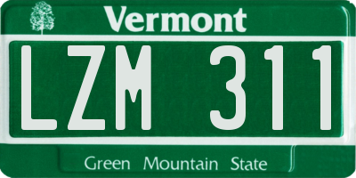 VT license plate LZM311