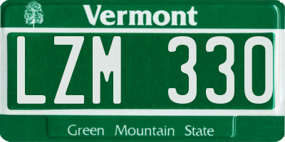 VT license plate LZM330
