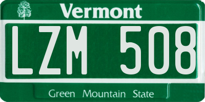 VT license plate LZM508