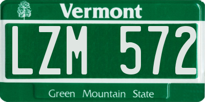 VT license plate LZM572