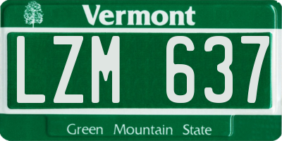 VT license plate LZM637