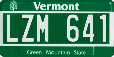VT license plate LZM641