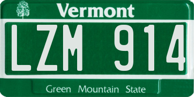 VT license plate LZM914