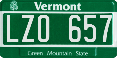 VT license plate LZO657