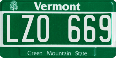 VT license plate LZO669