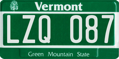 VT license plate LZQ087