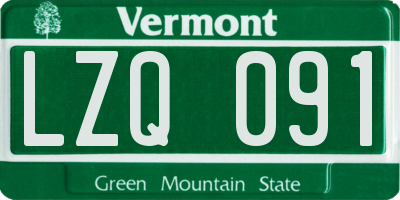 VT license plate LZQ091