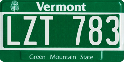 VT license plate LZT783
