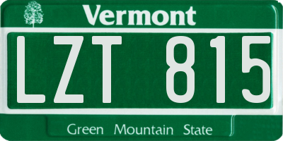 VT license plate LZT815
