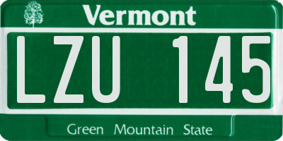 VT license plate LZU145