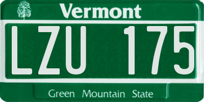 VT license plate LZU175