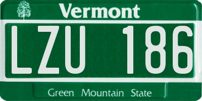 VT license plate LZU186