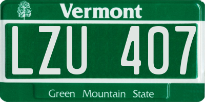 VT license plate LZU407