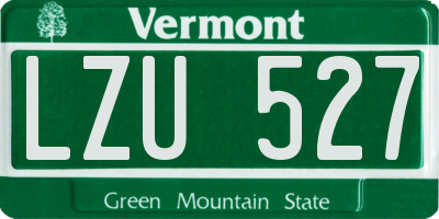 VT license plate LZU527