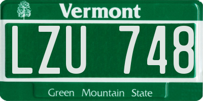 VT license plate LZU748