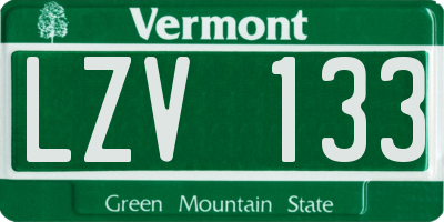 VT license plate LZV133