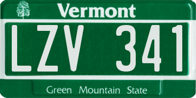 VT license plate LZV341