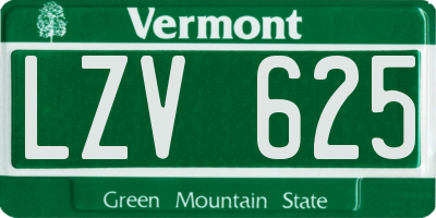 VT license plate LZV625