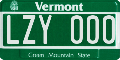 VT license plate LZY000