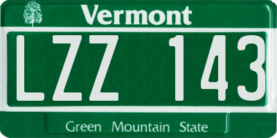 VT license plate LZZ143