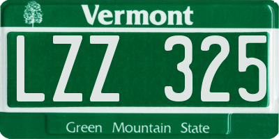 VT license plate LZZ325