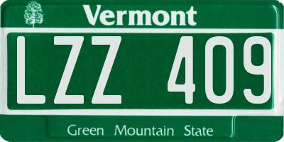 VT license plate LZZ409
