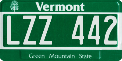 VT license plate LZZ442