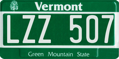 VT license plate LZZ507
