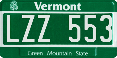 VT license plate LZZ553