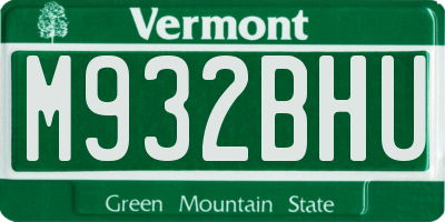 VT license plate M932BHU