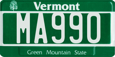 VT license plate MA990