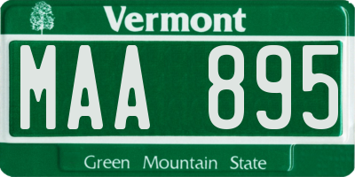 VT license plate MAA895