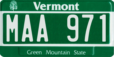 VT license plate MAA971