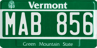 VT license plate MAB856