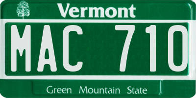 VT license plate MAC710