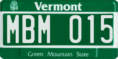 VT license plate MBM015