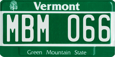 VT license plate MBM066