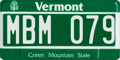 VT license plate MBM079