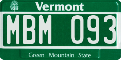VT license plate MBM093
