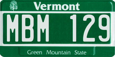 VT license plate MBM129