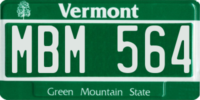 VT license plate MBM564