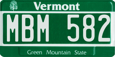 VT license plate MBM582