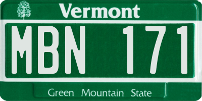 VT license plate MBN171