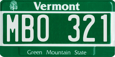 VT license plate MBO321