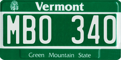 VT license plate MBO340