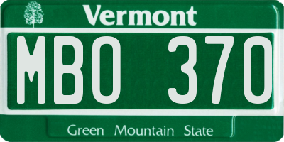 VT license plate MBO370