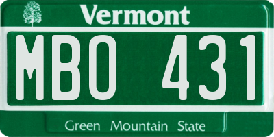 VT license plate MBO431