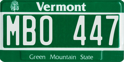 VT license plate MBO447