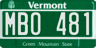 VT license plate MBO481