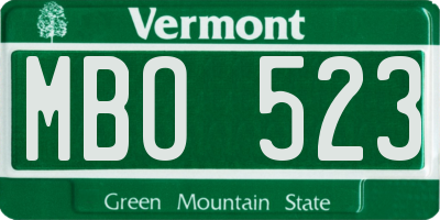 VT license plate MBO523